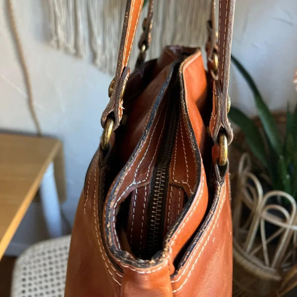 Patricia Nash Heritage Collection Tan Leather Poppy Tote Bag Shoulder Handbag - Picture 11 of 16